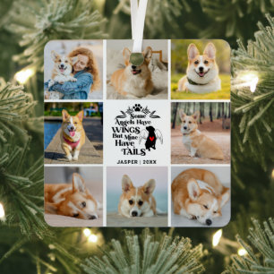 8 Photo Collage Pet Dog Loss Remembrance Metal Tree Decoration