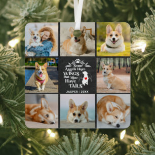 8 Photo Collage Pet Dog Loss Remembrance Metal Tree Decoration