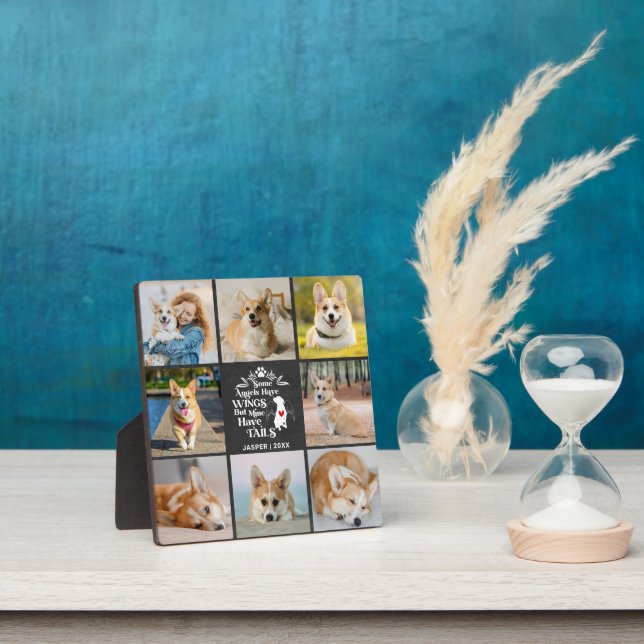 8 Photo Collage Pet Dog Loss Remembrance Plaque (Insitu)