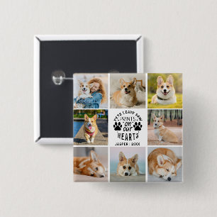 8 Photo Collage Pet Memorial Remembrance 15 Cm Square Badge