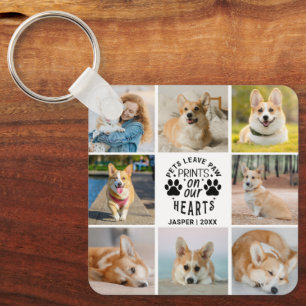 8 Photo Collage Pet Memorial Remembrance Key Ring