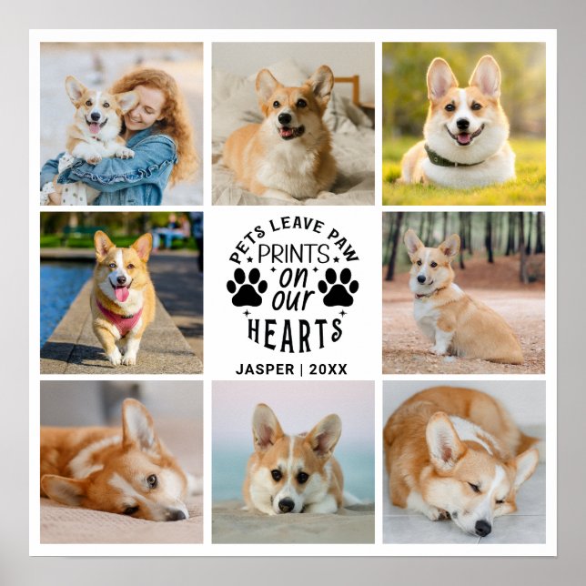 8 Photo Collage Pet Memorial Remembrance  Poster (Front)