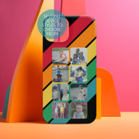 8 photo collage with retro 70s inspired stripes