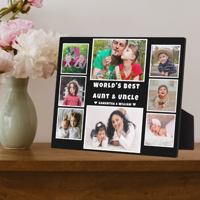 8 Photo Collage World's Best Aunt And Uncle  Plaque (8 Photo Collage World's Best Aunt And Uncle Plaque
)