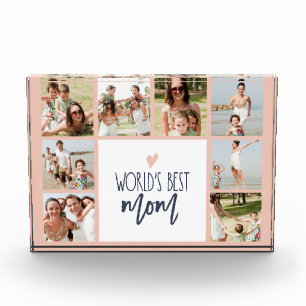 8 Photo Collage World's Best Mum Photo Block