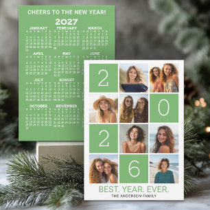 8 Photo Color Block Best Year Ever HNY Holiday Card