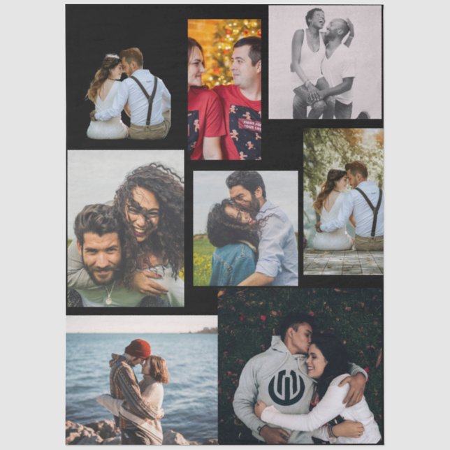 8 Photo Custom Personalised Collage Tissue Paper (Front)