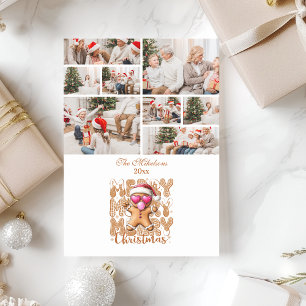 8 Photo Cute Gingerbread  Merry Christmas  Holiday Card