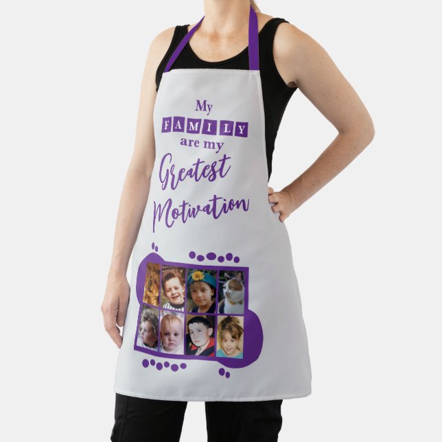 8 photo family motivation purple apron (Insitu)