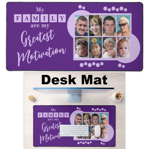 8 photo family motivation purple desk mat