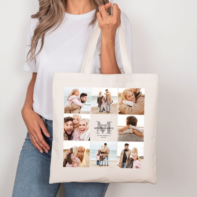 8 Photo Family Photo Collage Canvas Tote Bag (Creator Uploaded)