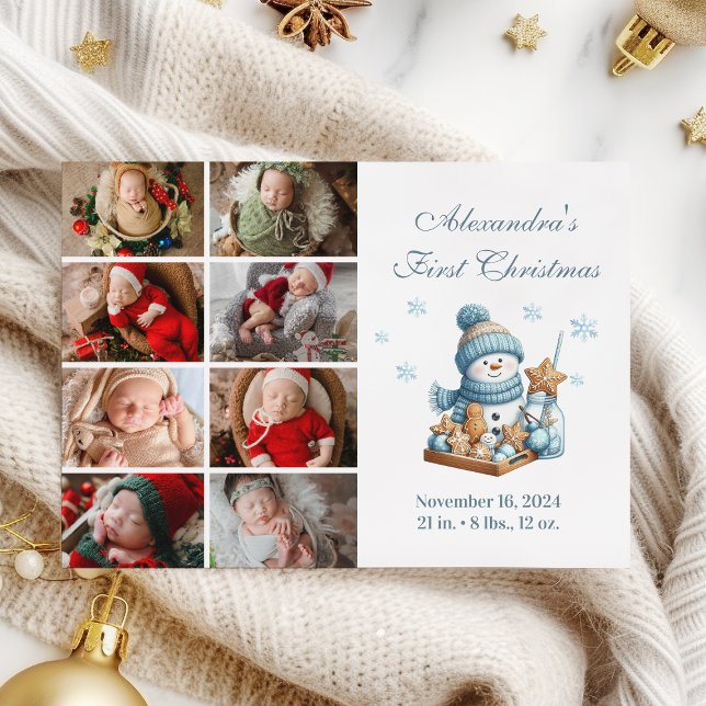 8 Photo First Christmas Birth Announcement (Creator Uploaded)