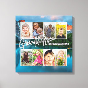 8 Photo "Grandchildren Make Life Grand" Canvas Print
