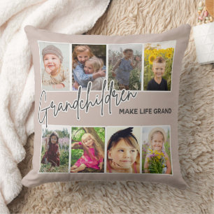 8 Photo "Grandchildren Make Life Grand" Cushion