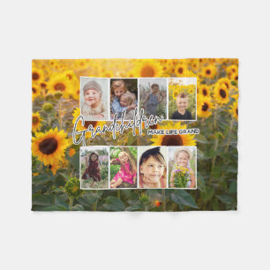8 Photo "Grandchildren Make Life Grand" Fleece Blanket