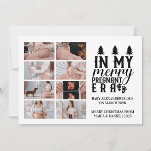 8 Photo In My Merry Pregnant Era Christmas Holiday Card