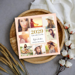 8 Photo Magnetic Graduation Announcement Cards