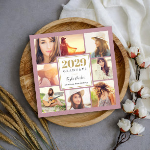 8 Photo Magnetic Graduation Announcement Cards