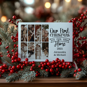 8 Photo Minimalist Christmas First Home Holiday Card