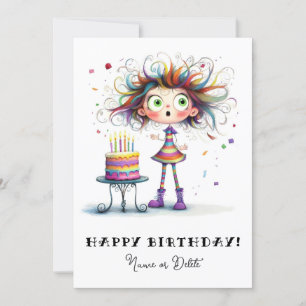 * 8 PHOTO NAME Birthday Card Personalise Whimsical