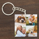 8 Photo Template Double Sided Acrylic Keychain<br><div class="desc">Personalised edge print 8 photo double sided keychain.</div>