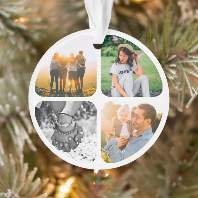 8 Photo Template Double Sided Acrylic Ornament (Tree)
