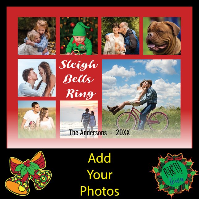  8 Picture Family Photo ✨  Collage Christmas hoho Holiday Postcard (Creator Uploaded)