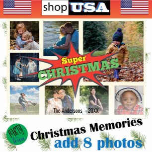 8 Picture Family Photo ✨  Collage Christmas Holiday Card
