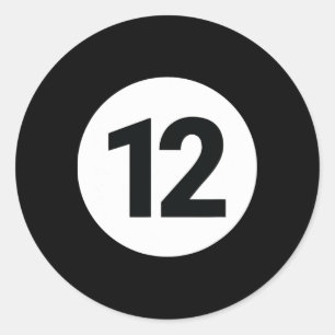 8 Pool Ball 12 Billiards Costume Halloween Group M Classic Round Sticker