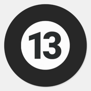 8 Pool Ball 13 Billiards Costume Halloween Group M Classic Round Sticker