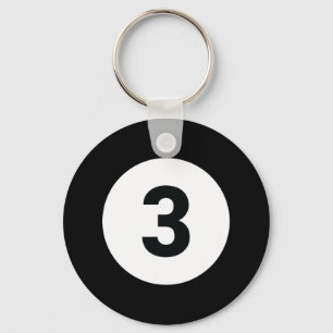 8 Pool Ball 3 Billiards Costume Halloween Group Ma Key Ring