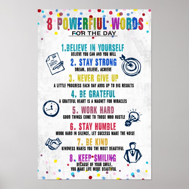 8 Powerful Words Poster (Front)