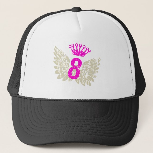 #8 Raspberry Wings Trucker Hat (Front)