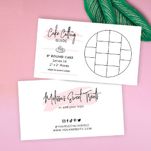 8" Round Cake Cutting Guide 2x2 Event Portions Enclosure Card