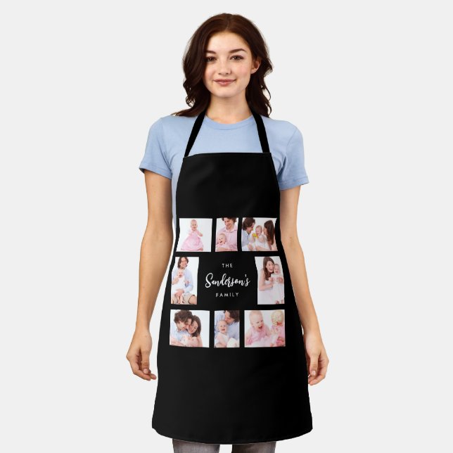8 Sections Family Photo in Black Frame Apron (Worn)