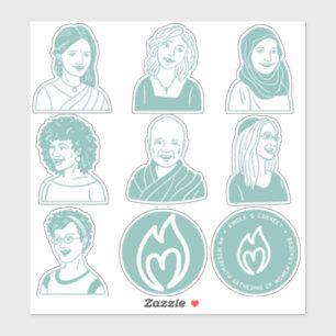 8" Sheet Turquoise Stickers