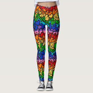 8-Sripe Rainbow Pride Squiggle Leggings