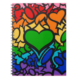 8-Sripe Rainbow Pride Squiggle Notebook