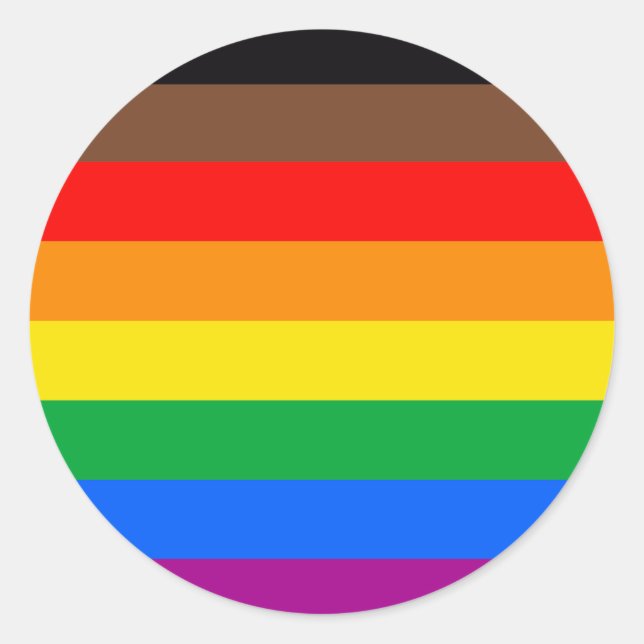 8-Striped LGBT Pride Flag Classic Round Sticker (Front)