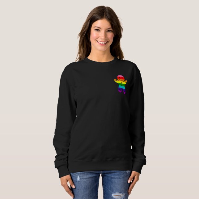 8 Stripes LGBT Pride Flag Rainbow Christmas Cookie Sweatshirt (Front Full)
