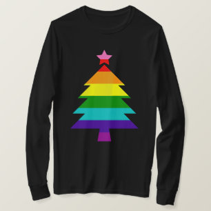 8 Stripes LGBT Pride Flag Rainbow Christmas Tree T-Shirt