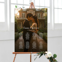 8 tables elegant photo wedding seating chart