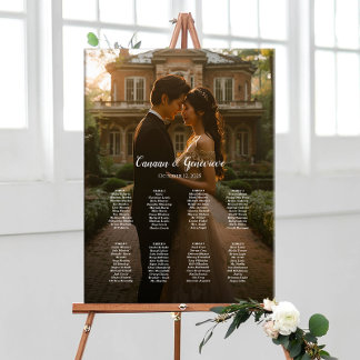 8 tables elegant photo wedding seating chart
