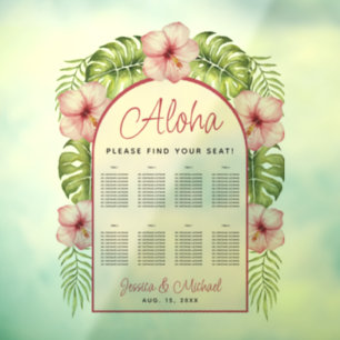 8 Tables Hawaii Tropical Transparent Seating Chart