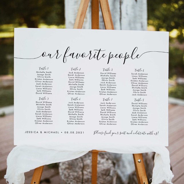 8 Tables Modern Our Favourite People Seating Chart (Creator Uploaded)