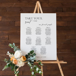 8 Tables Modern Welcome Seating Chart Poster