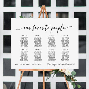 8 Tables Our Favourite People Seating Chart Plan
