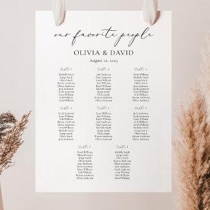8 Tables Simple Our Favourite People Seating Chart