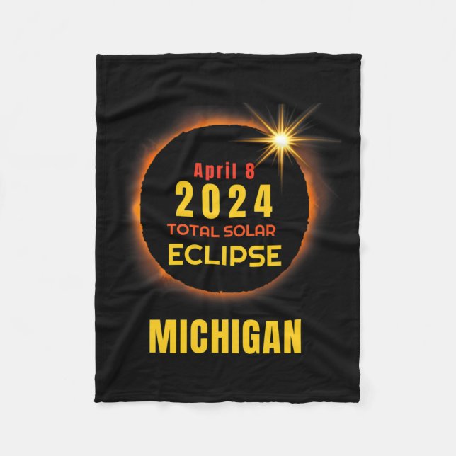 8 Total 2024 Solar Eclipse 2024 040824  Fleece Blanket (Front)