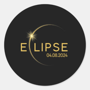 8 Total Solar Eclipse 2024  Classic Round Sticker